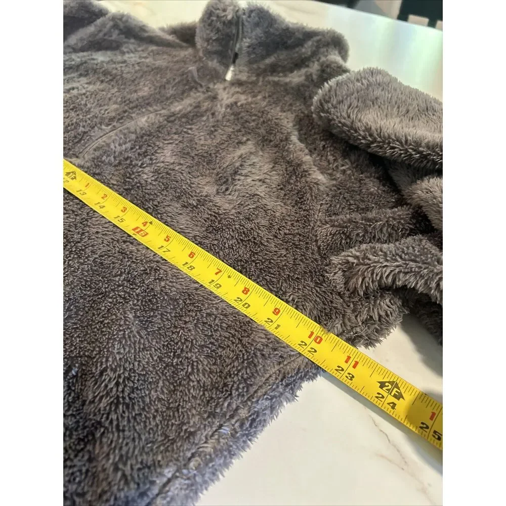 Avalanche Women's Medium Sherpa 1/4 Button‎ Gray Pullover Sweater Lg